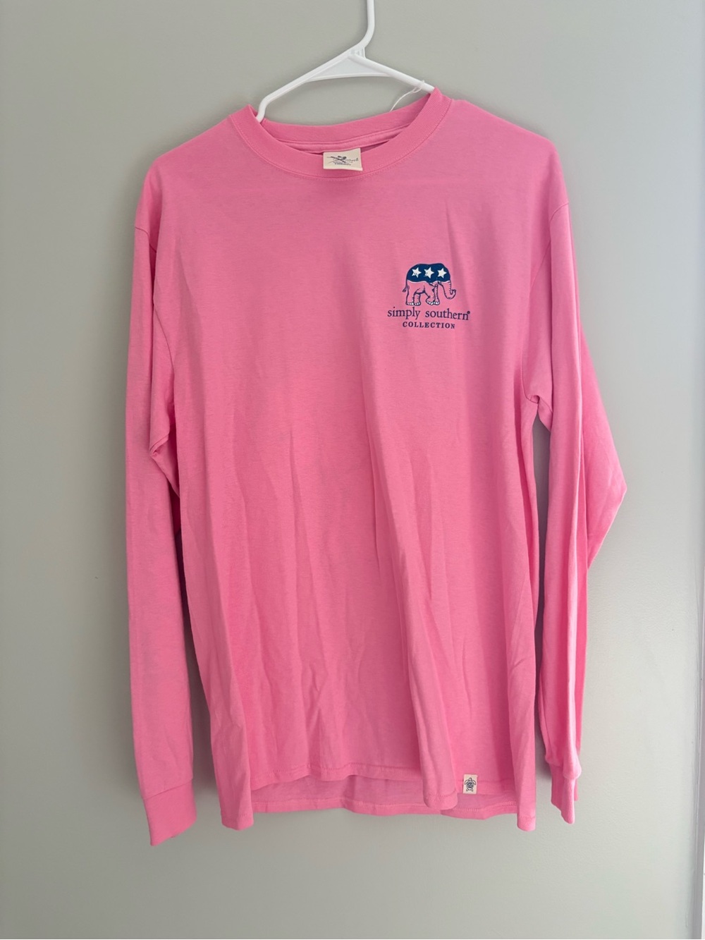 Simply Southern Hot Pink Long Sleeve Shirt with Elephant Logo